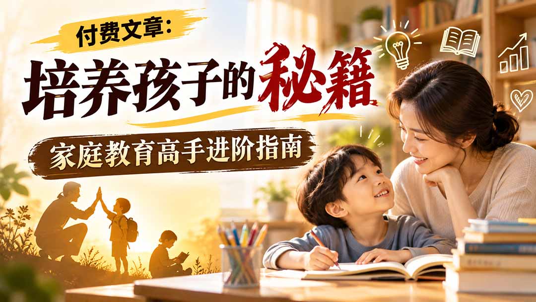 付费文章：培养孩子的秘籍，家庭教育高手进阶指南-源创文化