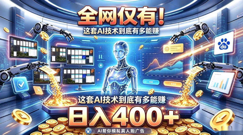 全网仅有!这套AI技术到底有多能賺,日入400+,无需人工干预,实现真正被动变现【揭秘】-源创文化