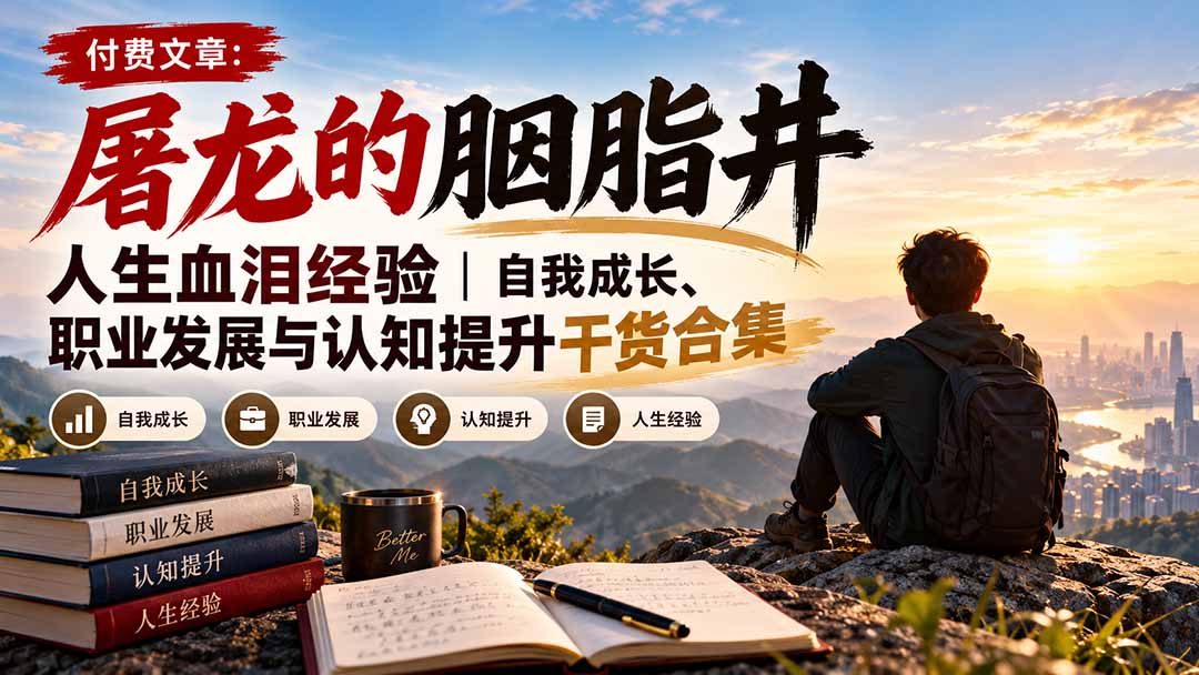 付费文章:屠龙的胭脂井人生血泪经验|自我成长、职业发展与认知提升干货合集-源创文化