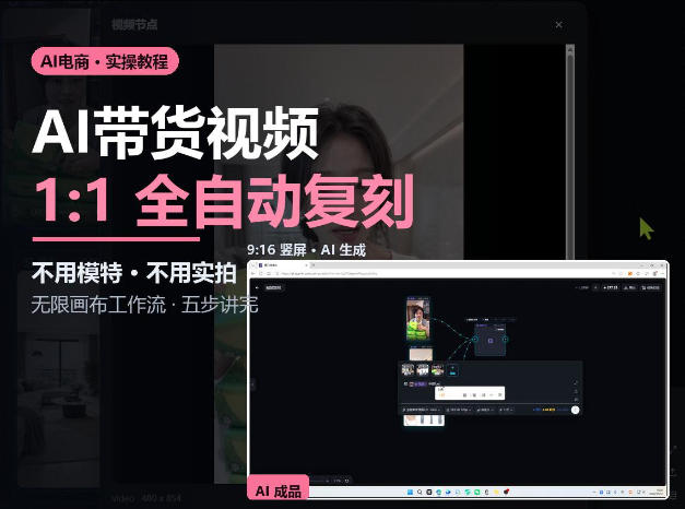 无限画布实操AI复刻带货视频完整流程不用模特不用实拍-源创文化
