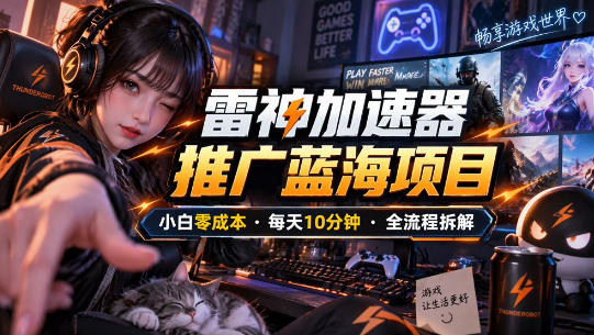 雷神加速器推广5.0实操教程:口令图文玩法全流程拆解(零成本·每天10分钟)-源创文化