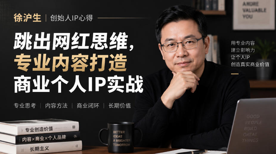 徐沪生创始人IP心得｜跳出网红思维，专业内容打造商业个人IP实战【文档】-源创文化