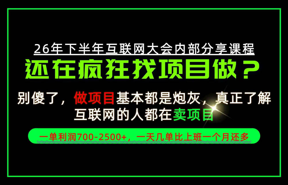 请不要再疯狂的找项目了！卖项目一单700-2.5k+不香吗？当天上手，当天变现！【揭秘】-源创文化