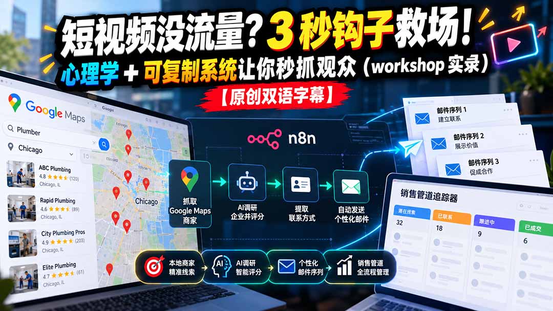 短视频没流量?3 秒钩子救场!心理学 + 可复制系统让你秒抓观众(workshop 实录-源创文化