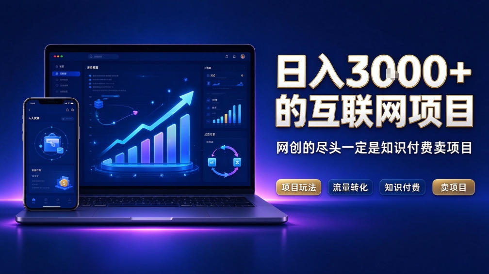 日入3k+的互联网项目,网红的尽头是带货,网创的尽头一定是知识付费卖项目【揭秘】-源创文化