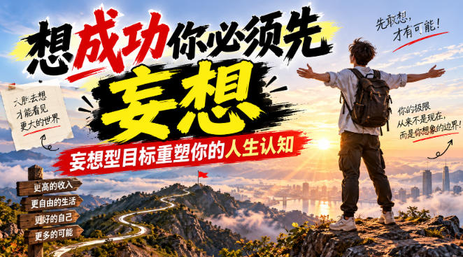 付费文章:想成功你必须先妄想,妄想型目标重塑你的人生认知-源创文化