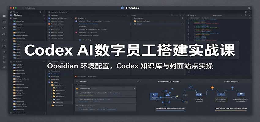 Codex AI数字员工搭建实战课：Obsidian 环境配置，Codex 知识库与封面站点实操-源创文化
