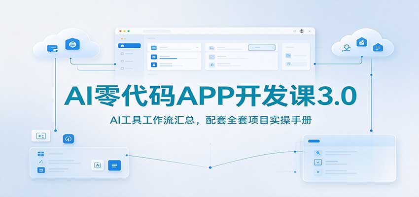 AI零代码APP开发课3.0：AI工具工作流汇总，配套全套项目实操手册-源创文化