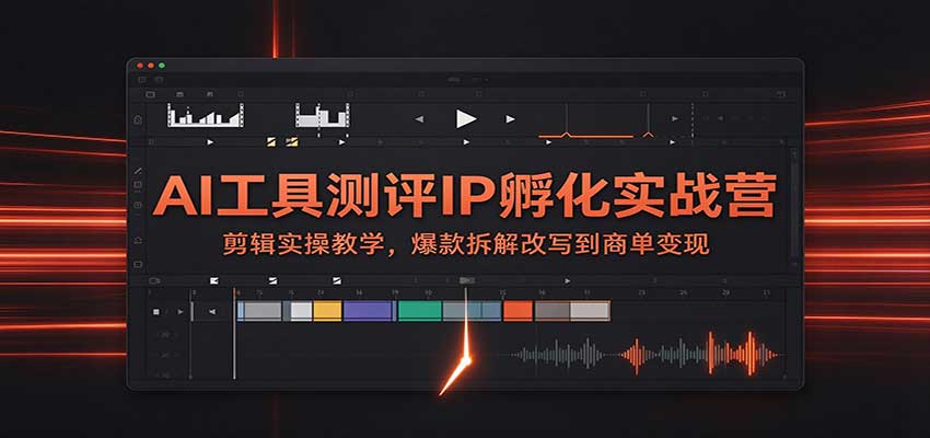 AI工具测评IP孵化实战营:剪辑实操教学,爆款拆解改写到商单变现-源创文化