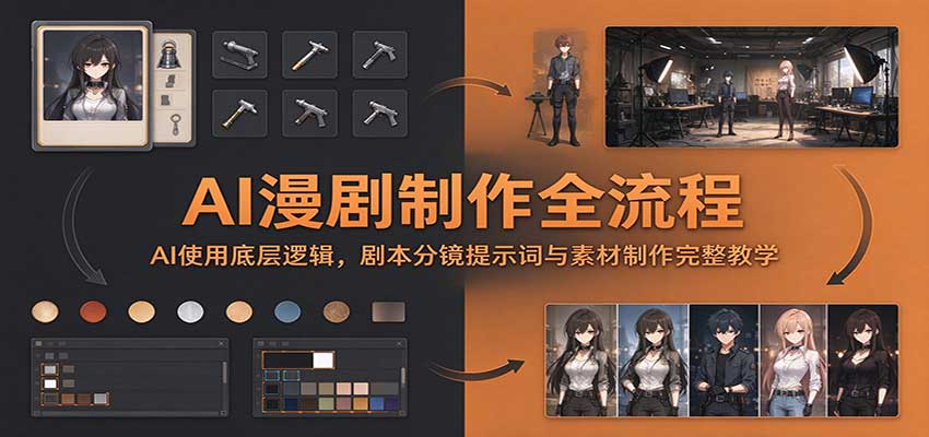 AI漫剧制作全流程:AI使用底层逻辑,剧本分镜提示词与素材制作完整教学-源创文化