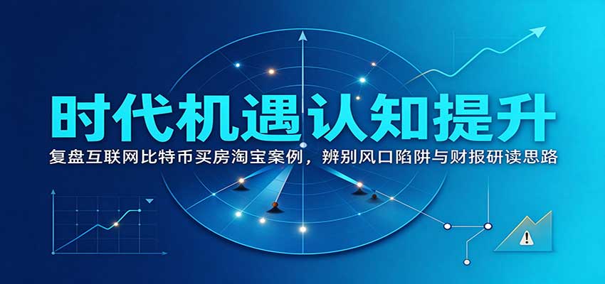 时代机遇认知提升:复盘互联网比特币买房淘宝案例,辨别风口陷阱与财报研读思路-源创文化