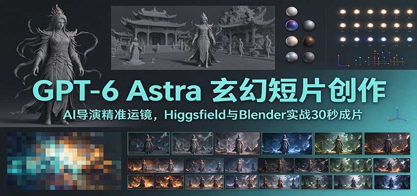 GPT-6 Astra 玄幻短片创作:AI导演精准运镜,Higgsfield与Blender实战30秒成片-源创文化