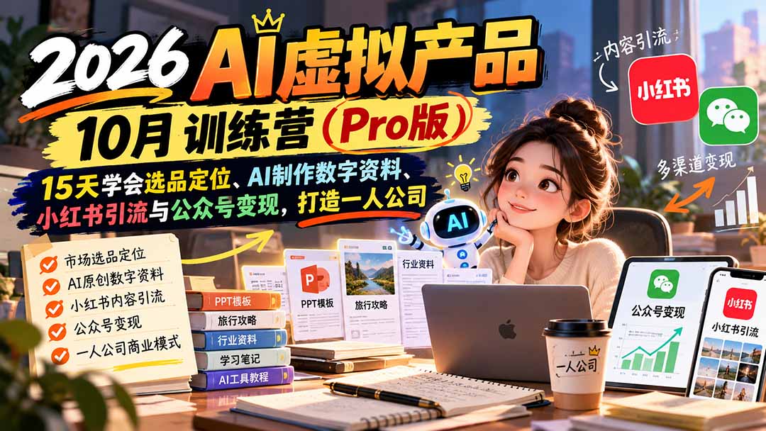 AI虚拟产品10月训练营(Pro版-源创文化
