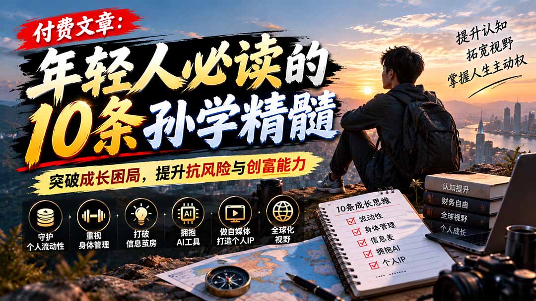 付费文章:年轻人必读的10条孙学精髓,突破成长困局,提升抗风险与创富能力-源创文化