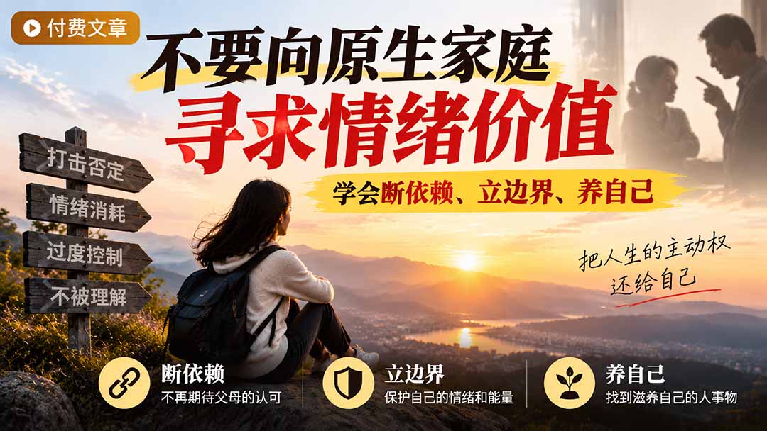 付费文章:不要向原生家庭寻求情绪价值,学会断依赖、立边界、养自己-源创文化