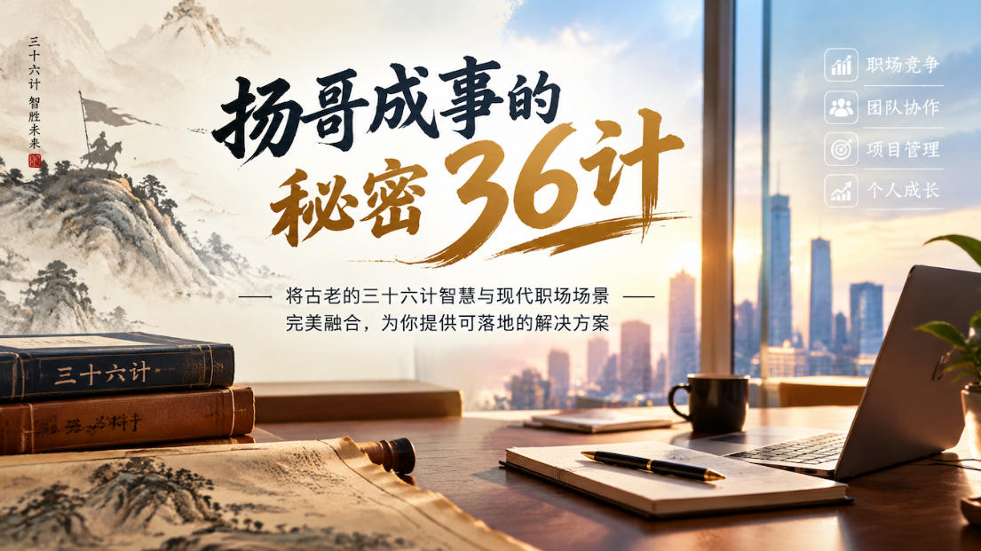 扬哥成事的秘密36计，将古老的三十六计智慧与现代职场场景完美融合，为你提供可落地的解决方案-源创文化
