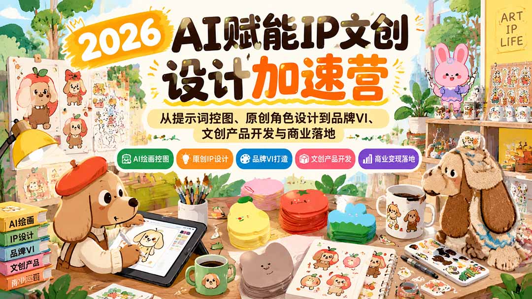 2026AI赋能IP文创设计加速营：从提示词控图、原创角色设计到品牌VI、文创产品开发与商业落地-源创文化