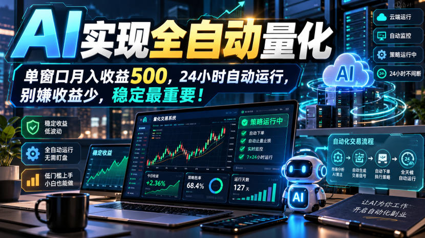 AI全自动量化项目，长期稳定可落地，0门槛躺赚稳定项目！-源创文化
