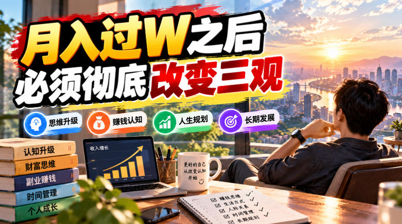 某公众号付费文章:月入过W之后,必须彻底改变三观-源创文化