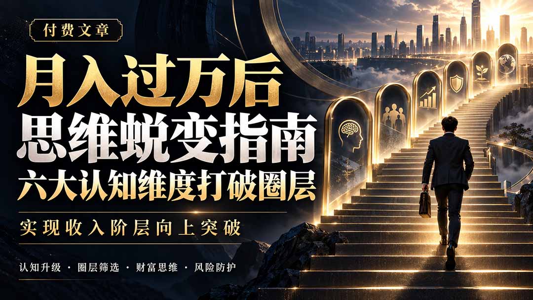 付费文章:月入过万后思维蜕变指南,六大认知维度打破圈层,实现收入阶层向上突破-源创文化