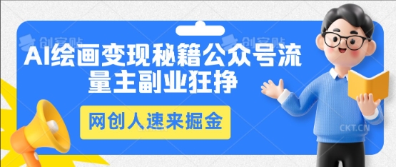 AI绘画变现秘籍：公众号流量主副业狂挣，网创人速来掘金-源创文化
